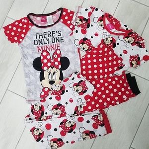 Girls 4 piece Minnie Mouse PJ set